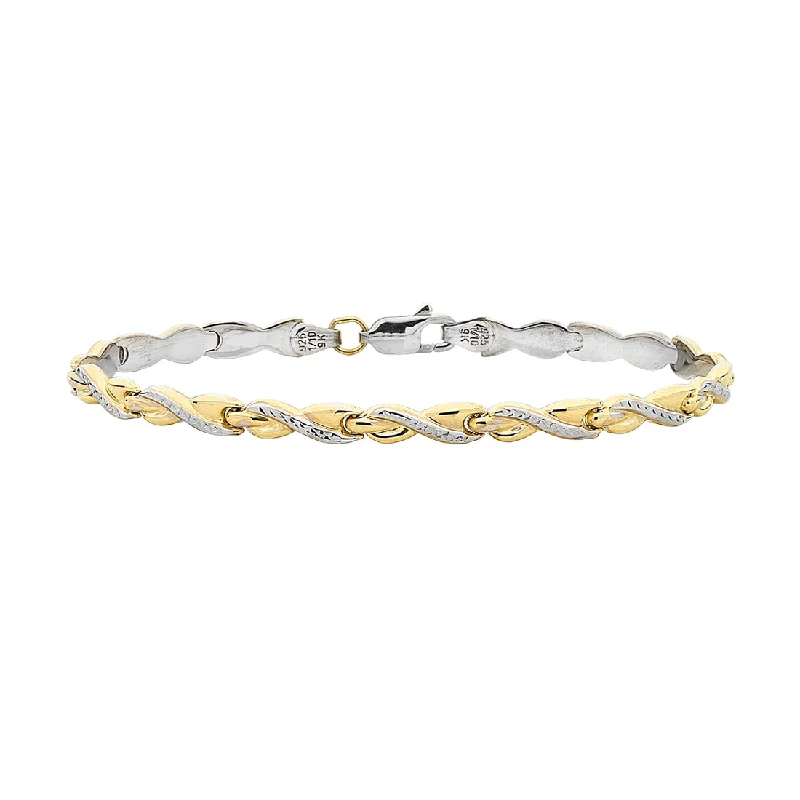 9ct Two Tone Gold Silver Infused Infinity Bracelet