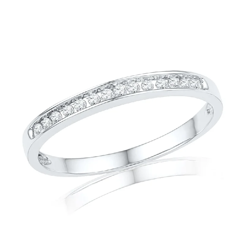 Diamond, Half Eternity Wedding Band in Sterling Silver