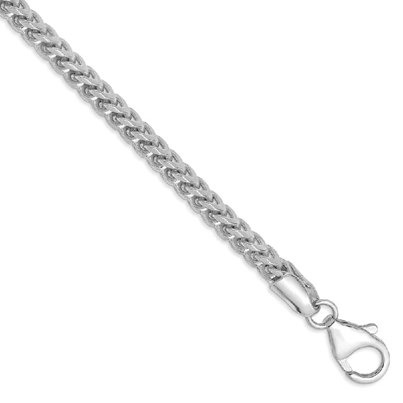 3mm, 14k White Gold, Solid Franco Chain Anklet or Bracelet