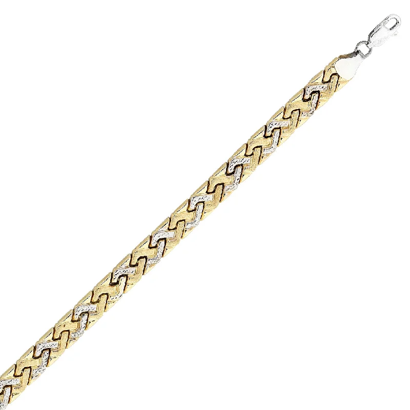 9ct Gold Silver Infused Two Tone Fancy Bracelet