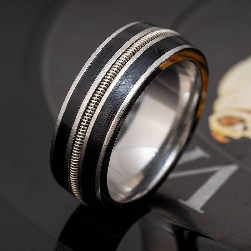 Vinyl and Guitar String Wedding Band for Musicians