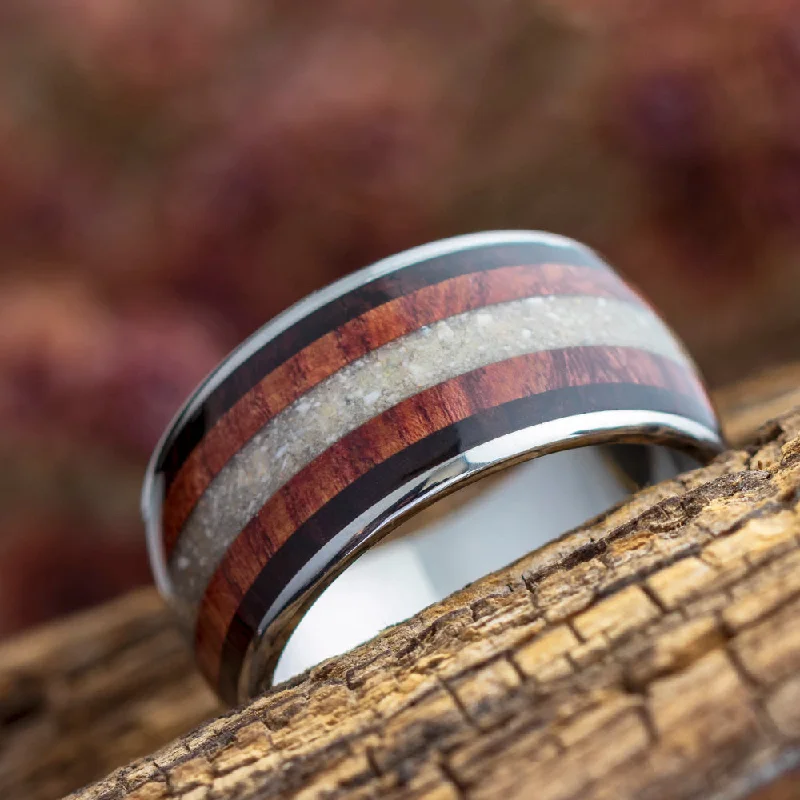 Memorial Ring With Ashes And Wood