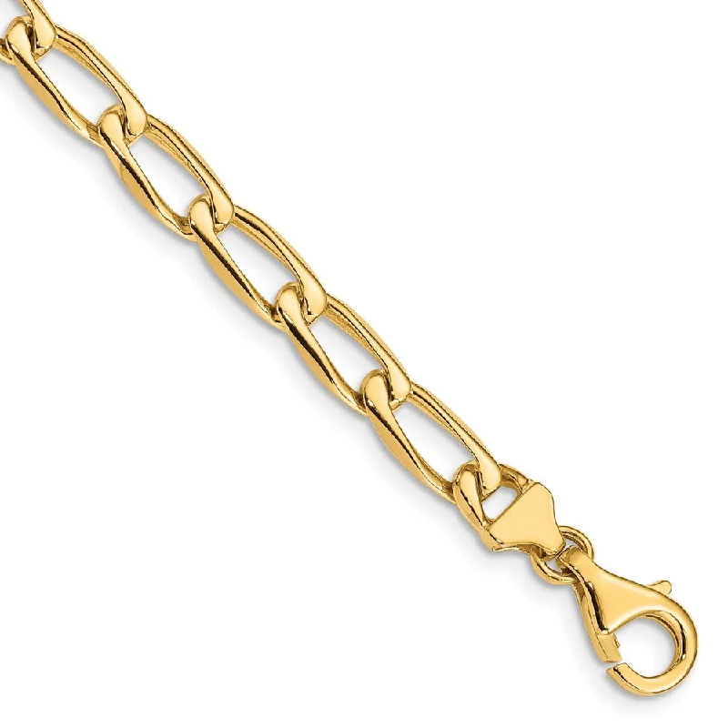 Men's 14k Yellow Gold, 6mm Open Link Chain Bracelet