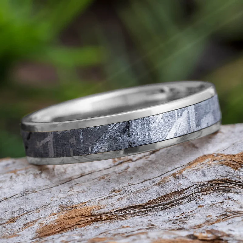 Authentic Gibeon Meteorite Ring, 5mm Band