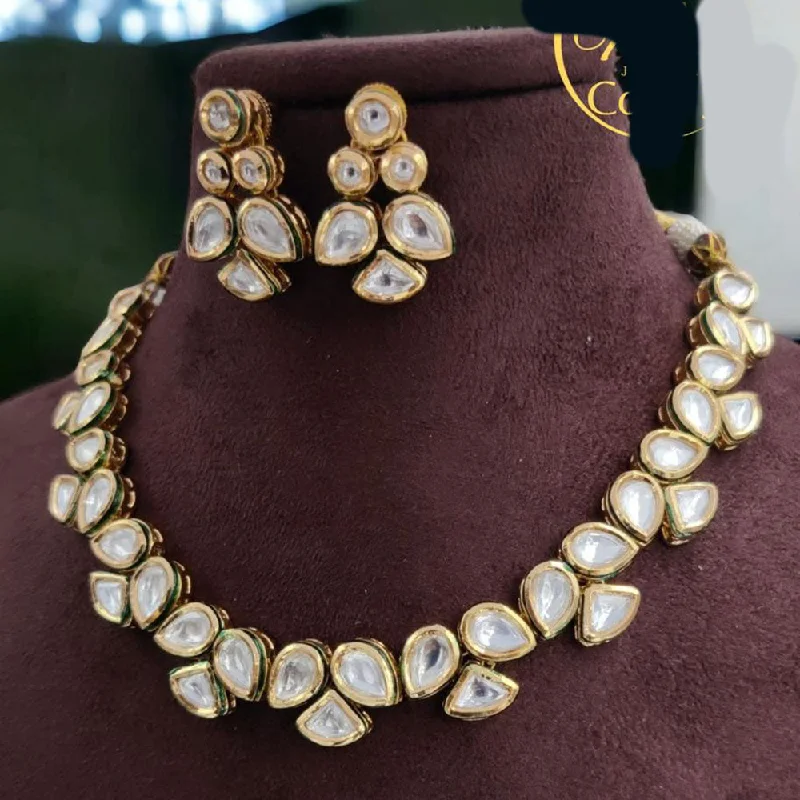 Jewel Addiction Gold Plated Kundan Stone Necklace Set