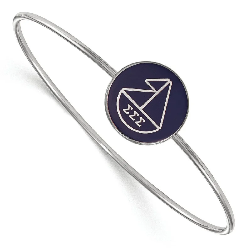 Sterling Silver Sigma Sigma Sigma Enamel Bangle - 8 in.