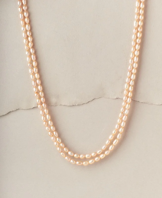 Graceful Pink Colour Pearl Necklace