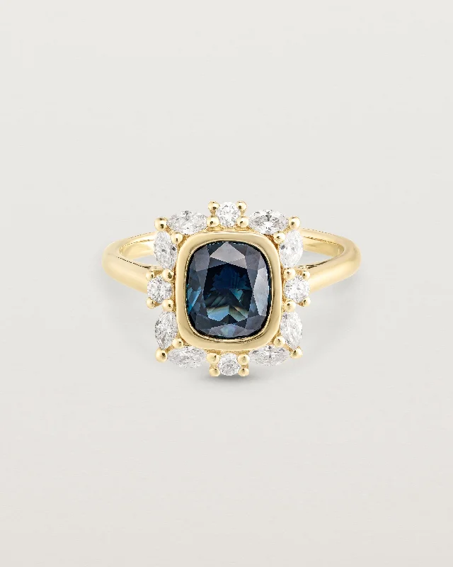 Petra Halo Ring  | Australian Sapphire & Diamonds