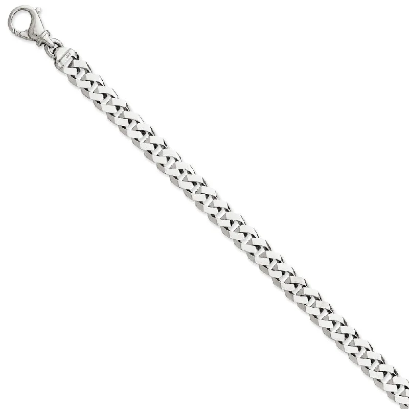 14k White Gold 7.85mm Fancy Chain Link Bracelet