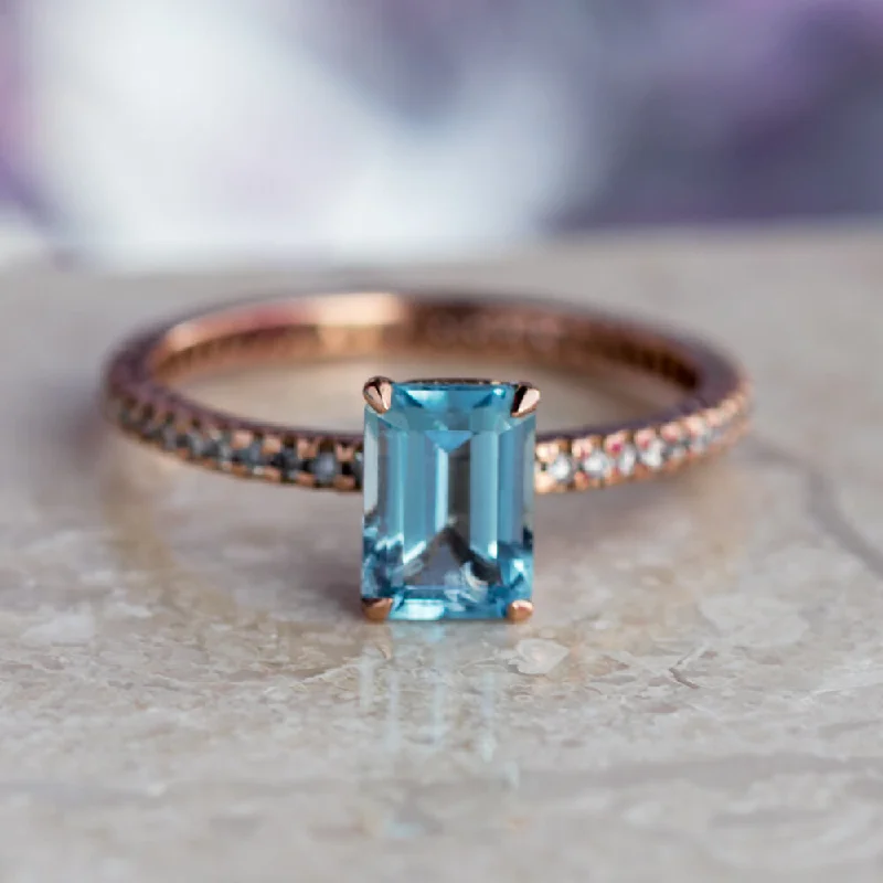 Claw Prong Emerald Cut Engagement Ring