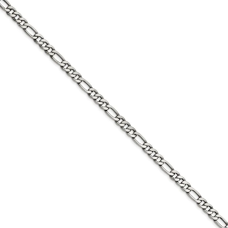 7.3mm Stainless Steel Figaro Chain - 8 Inch